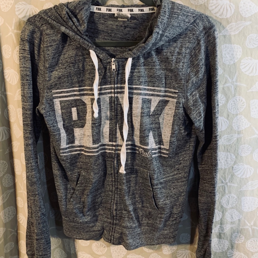 🛍PINK black, gray, white zip up jacket